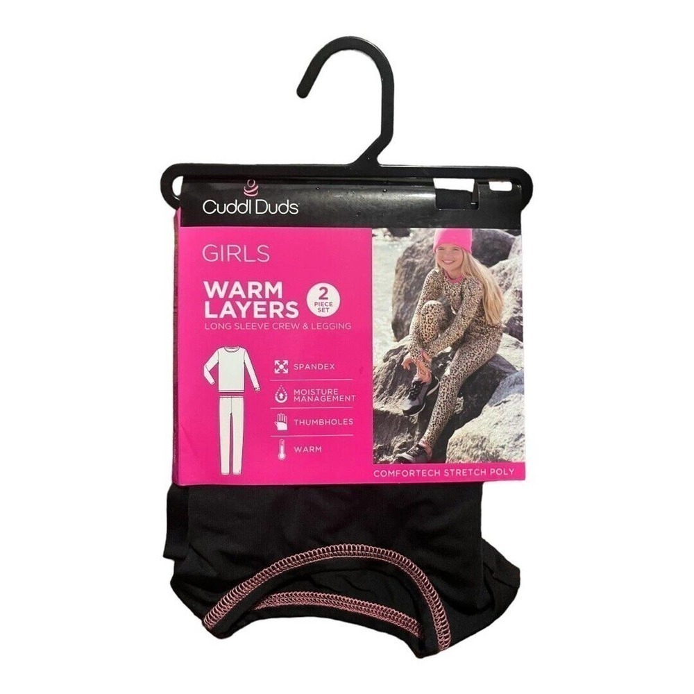 Nwt Cuddl Duds Girl Performance 2 Piece Baselayers Crew Top & Pants